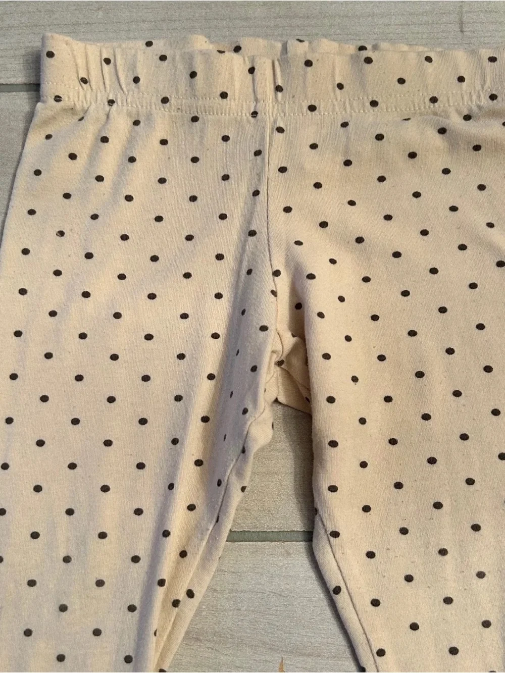 Matilda Jane Cream Taupe Polka Dot Ruffle Leggings